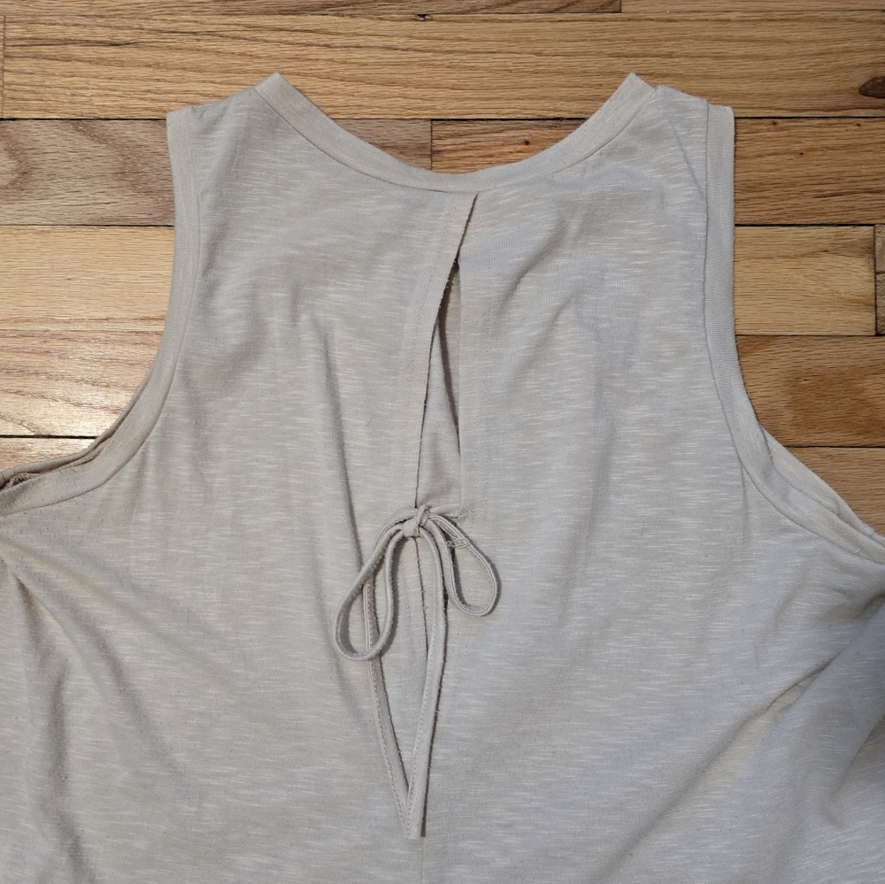Tan Sleeveless Ruffle-Hem Tank Top - Picture 5 of 6